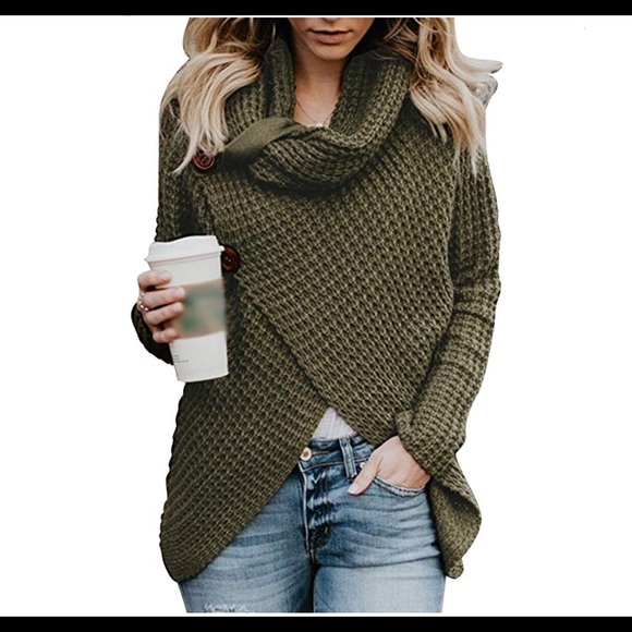 0409 Turtle Cowl Neck Chunky Pullover sweater